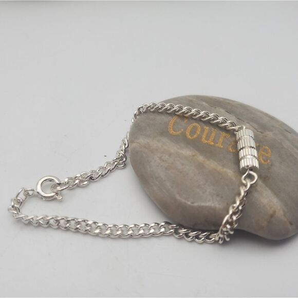 Silver Tone Victorian chained link‎ bracelet - Picture 1 of 2